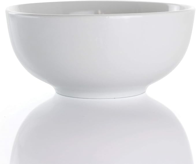 18 Piece White Porcelain Dinnerware Set with 2 Serving Bowls – Service for 4 Microwave &amp Dishwasher Safe Plates and Bowls