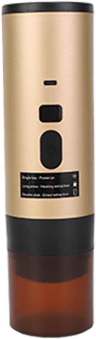 Portable Coffee Machine 7800mAh Battery Coffee Brewer Automatic Maker with Digital Display Ideal for Outdoor Travel Camping Home &amp Office (Champagne)