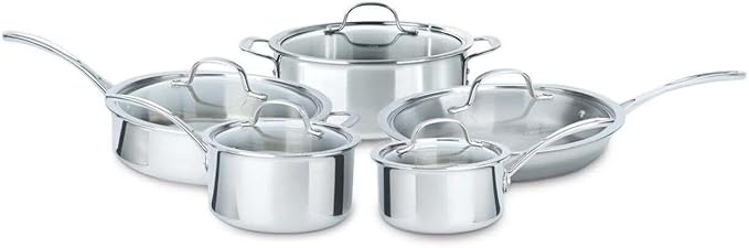 For Brand For Calphalon 10-Piece Cookware Pan Set. 3-Ply. Polished Stainless Steel