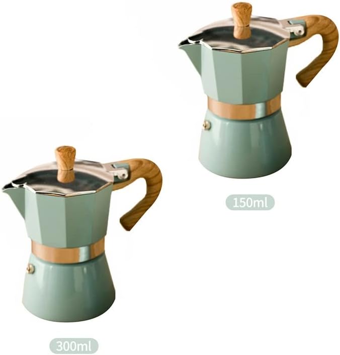 Household Aluminum Coffee Maker Espresso Mocha Lake Green Filter