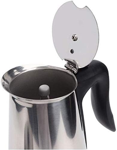 6Cups/300Ml Electric Coffee Maker Aluminum Material Coffee Pots Mocha Coffe Machine Coffee Filter Espresso Maker Anti-Scalding Handle Design With Base