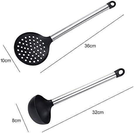 Kn430 8 in 1 Silicone + Stainless Steel Kitchen Tools Set with Bucket Cookware Set Cookware Picnic Boiler Cookware