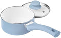 SEDLAV 12-Piece Ceramic Cookware Set - Blue Linen Finish for Stylish and easy Cooking