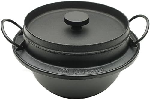 Iwachu 410-720 Japanese Cast Iron Gohan Nabe Rice Cooker Black