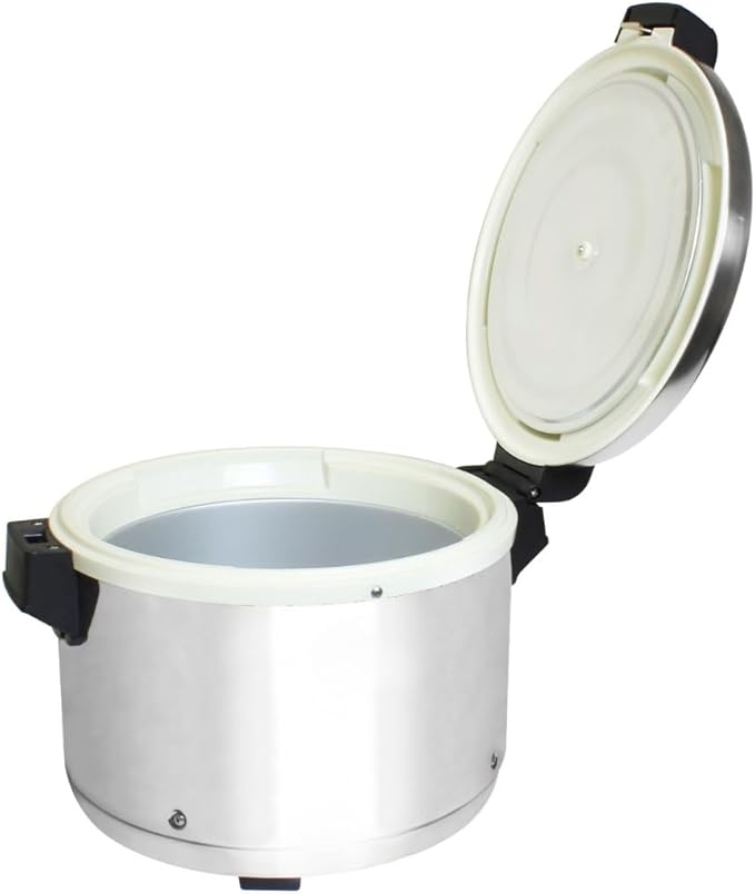 TrueCraftware- 30 Cup Electric Rice Warmer Stainless Steel Hinged Lid and Base- Keep Warm Makes Soups Stews Grains Hot Cereals for Commercial Rice Cooker and Warmer