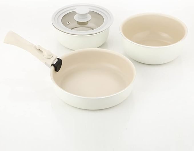 dore IH hands free organic Pot Cookware Set of 5P Ivory