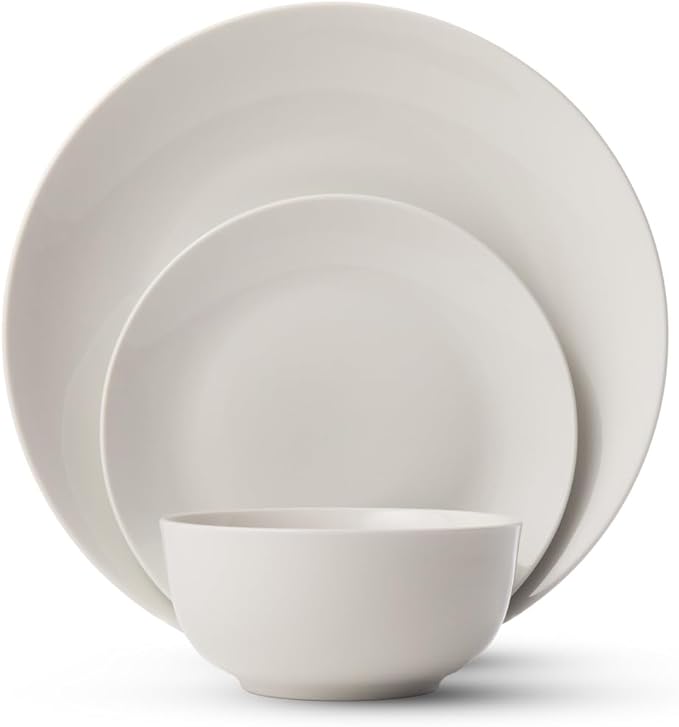 Jasmine Semi-Handmade Dinnerware Set White - 12 Piece