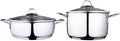 Serenk Pots and Pans Set Stainless Steel Non Stick 7 Pieces Non Toxic Cokware Induction Cookware w/Pots &amp Pans &amp Saucepans Cooking Sets Pots and Pans (Pot Set 4 Pc)