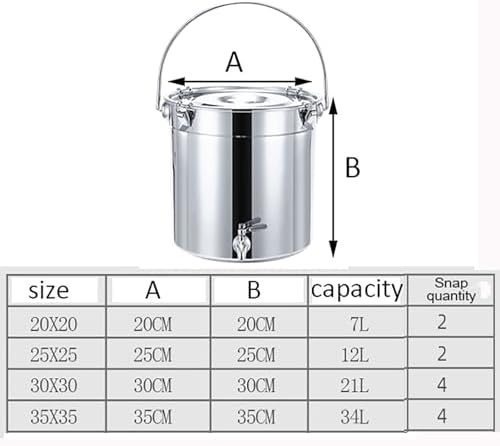 Stock Pot with Spigot - Stock Pot 201 Stainless Steel Soup Bucket/Sealed Bucket/Transportation Bucket Wine Tank with Tap for Water Milk Tea Milk Storage Bucket(21L)