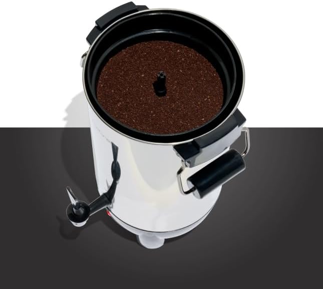 30 Cup Coffee Urn - Quick-Brewing Stainless Steel Double-Faucet - Perfect For Espresso Hot Water Tea Hot Chocolate - Stainless Steel