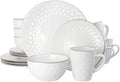 Luxurious Medici Pearl Dinnerware Set in Slate &amp Stone Pearl with Setting for 4-16 Piece