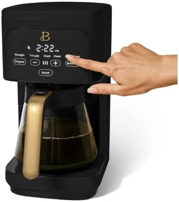 12-Cup Programmable Coffee Maker by Drew Barrymore Bold Strength Options Auto Shut-Off (Black Sesame)