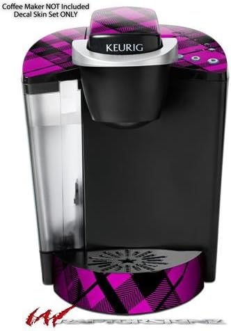 Decal Style Vinyl Skin compatible with Keurig K40 Elite Coffee Makers Pink Plaid (COFFEE MAKER NOT INCLUDED)