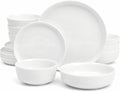 Gibson Home Oslo Porcelain Chip and Scratch Resistant Dinnerware Set Service for 4 (16pcs) Ceramic Plates and Bowls Dishes Sets White - Microwave and Dishwasher Safe