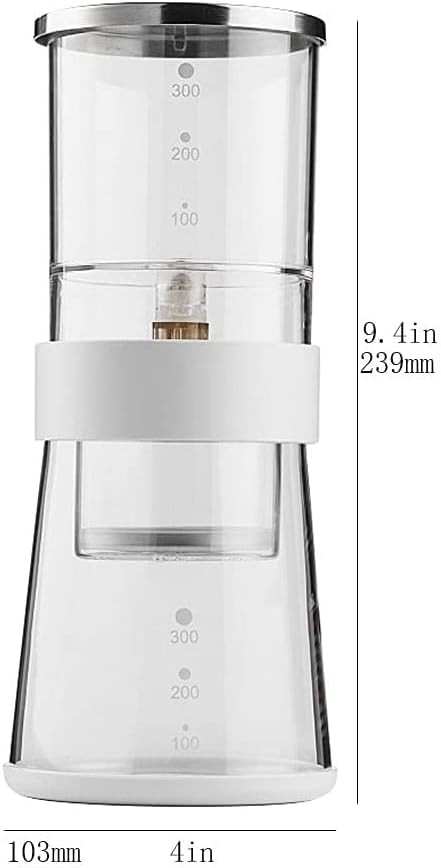 Habiba Iced Drip Coffee Maker Portable Cold Brew Coffee Maker 500 Mesh Filter Siphon Coffee Maker Home Office Coffee Maker with Adjustable Free Dripper Reusable