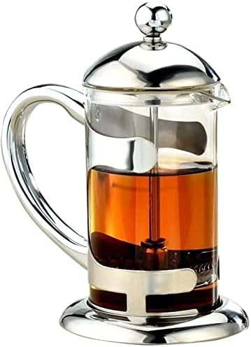 French Press Coffee Maker | Stainless Steel Coffee Press Pot Layer Filters for Pour Over Brewing | Borosilicate Glass (Clear)