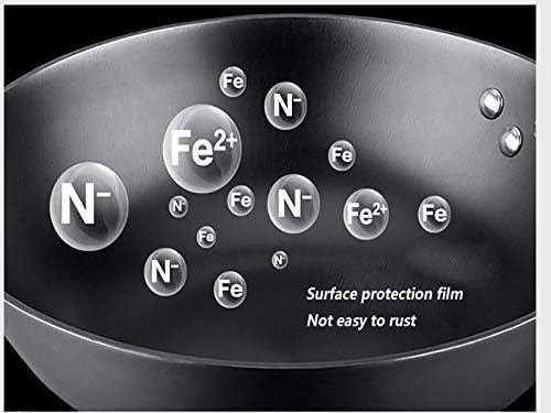 Cooking Pot Deep Saute PanWok32CM Diameter Fine Iron WokThick Uncoated Potwith Stand Glass CoverPhysical Non-StickGas Induction Cooker Frying Pans