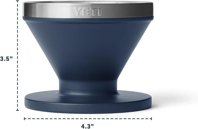 YETI Pour Over Coffee Maker Accessory Ramblers Designed for Perfect Coffee Extraction Anywhere Stainless Steel fits any V60 Filter Black Stone