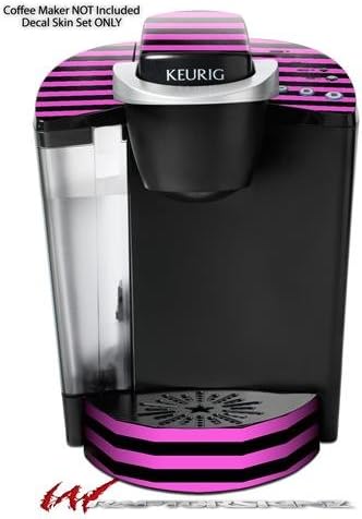 Decal Style Vinyl Skin compatible with Keurig K40 Elite Coffee Makers Stripes Pink (COFFEE MAKER NOT INCLUDED)