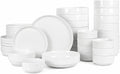 Gibson Home Rothernberg 40-Piece White Porcelain Dinnerware Set – Service for 8 Stackable Plates and Bowls Durable Kitchen Dinner Set
