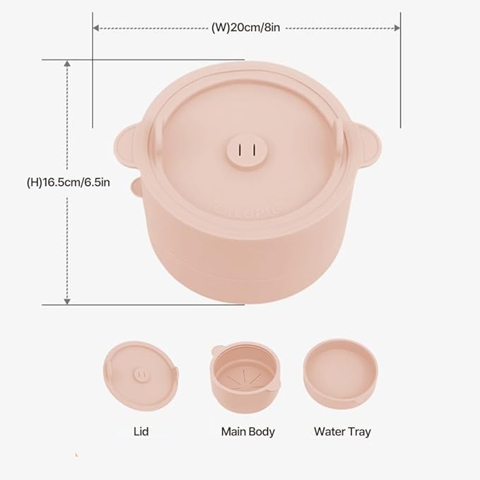 Microwave Low Carb Rice Cooker Container Diet Low Carb Rice Silicone Rice Cooker Pink