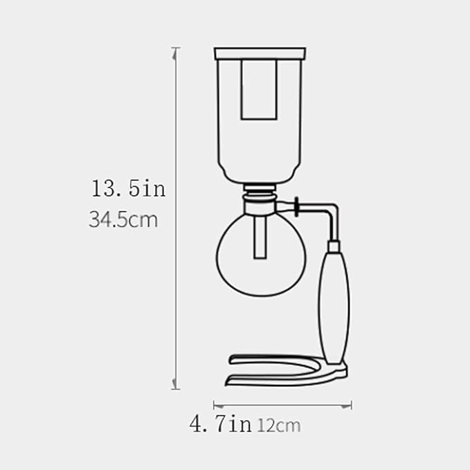 Habiba Iced Drip Coffee Maker Siphon Coffee Maker Heat-Resistant Glass Manually Coffee Brewer Hot Tea Maker Machine Home Office Coffee Maker Reusable