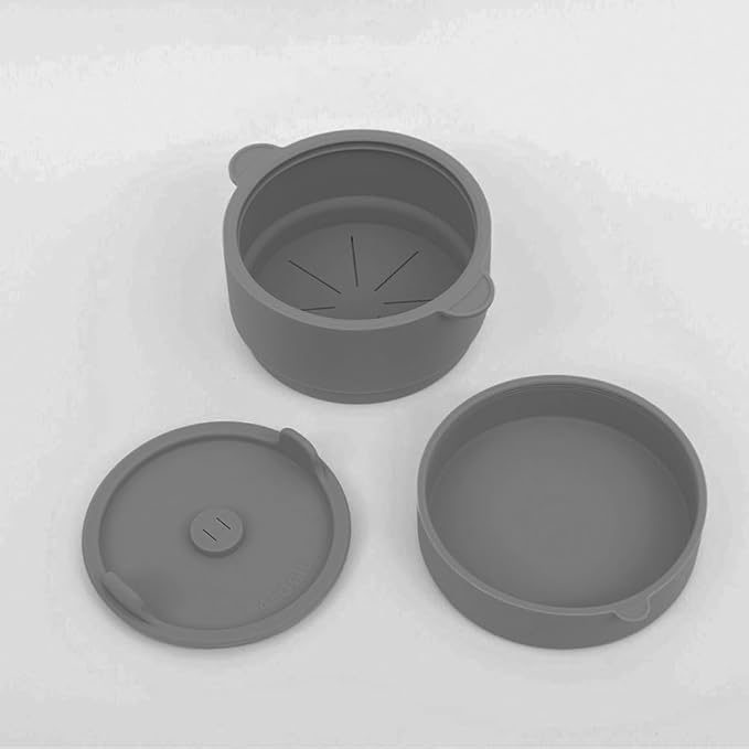 Microwave Low Carb Rice Cooker Container Diet Low Carb Rice Silicone Rice Cooker Gray