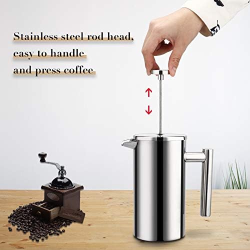 Coffee Press Maker French Press Stainless Steel Espresso Coffee Machine Double-Wall Tea Maker Pot 1000ml Pots (350ml)