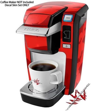 Decal Style Vinyl Skin compatible with Keurig K10 / K15 Mini Plus Coffee Makers Deathrock Bats Red (COFFEE MAKER NOT INCLUDED)