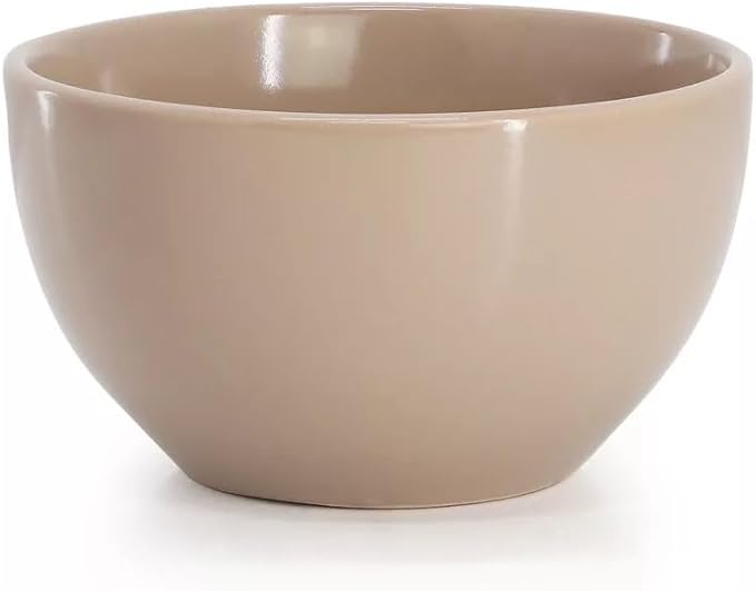12 Piece Stoneware Dinnerware Set – Round Plates Bowls &amp Mugs for 4 Dishwasher &amp Microwave Safe Modern Matte Finish (Mocha Brown)