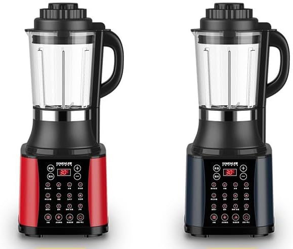 Domeng Heating Blender with Automatic Cooking Function 1.75L Capacity 1200W Multi-Function Soy Milk Maker and Juicer 8 Speed Settings Stainless Steel Blade Red and Black
