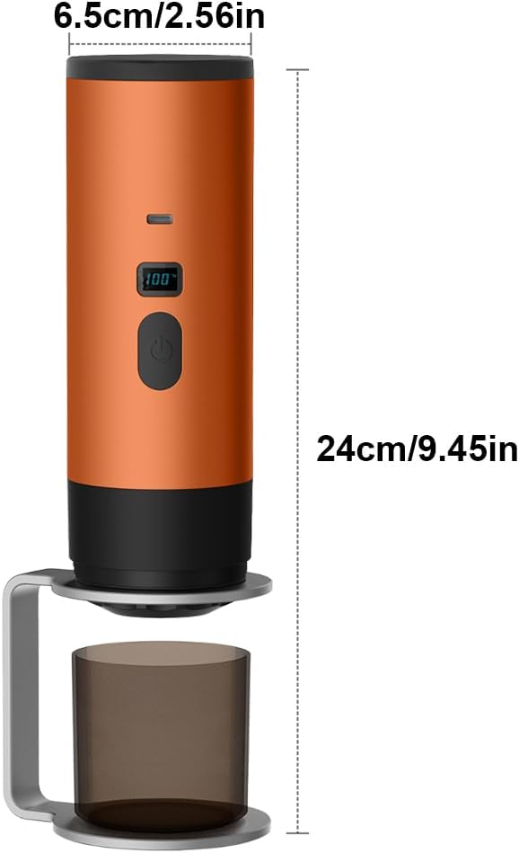 Portable Coffee Maker Espresso Machine Travel Espresso Maker USB-C ChargingHeating Pump Press Coffee Maker Electric Capsule Coffee Machine for RVCar Hiking Camping Office