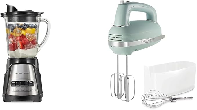 Hamilton Beach 700W 40oz Wave Action Blender and 5-Speed 1.3Amp Electric Hand Mixer Bundle