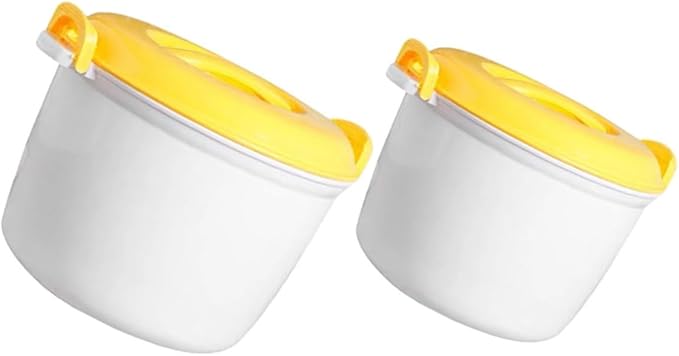 Unomor 2pcs Microwave Rice Cooker Set Food Steamer Pot with Locking Handles Large Capacity Insulated Containers for Cooking Rice Vegetables and More Plastic