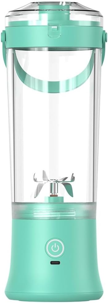 Portable Electric Juicer Blender Stainless Steel Blade 500ml Capacity USB Rechargeable Personal Size Smoothie Maker with Carry Handle (as shown)