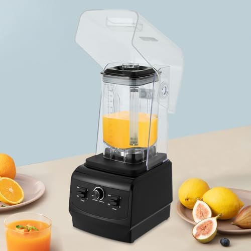 High-Speed 2200W Commercial Blender with 2L Capacity Soundproof Cover Perfect for Smoothies Ice Crushing Grinding &amp Chopping - Professional Countertop Mixer
