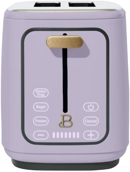Beauti 2 Slices Toaster with Touch Activated Display 900 W Bagel/Frozen/Reheat Presets Wide Slots Easy Cleaning (Lavender)