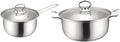 RUVOO Cookware Set Pots and Pans 2 Pcs Cooking Pot Stainless Steel Pot Milk Soup Pot Cooker Kitchen Cookware Kitchen Cooking Set