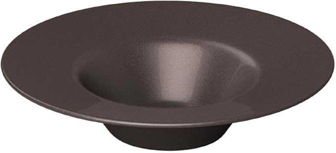 Artesa Handmade Ecuadorian Ceramic 4-Piece Rustic Dinnerware Set – Metallic Brown Includes 11-inch Dinner Plate 8-inch Salad Plate Pasta Bowl Cup &amp Saucer Microwave Safe
