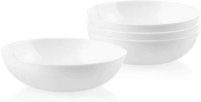 Corelle Vitrelle 18-Piece Service for 6 Dinnerware Set Triple Layer Glass and Chip Resistant &amp 4-Pc Meal Bowls Set Service for 4 Durable and Eco-Friendly 9-1/4-Inch Bowls