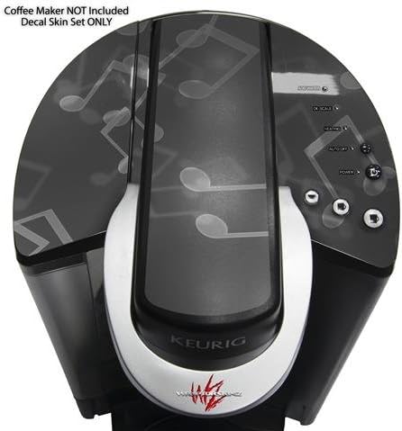 Decal Style Vinyl Skin compatible with Keurig K40 Elite Coffee Makers Bokeh Music Grey (COFFEE MAKER NOT INCLUDED)