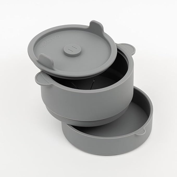 Microwave Low Carb Rice Cooker Container Diet Low Carb Rice Silicone Rice Cooker Gray