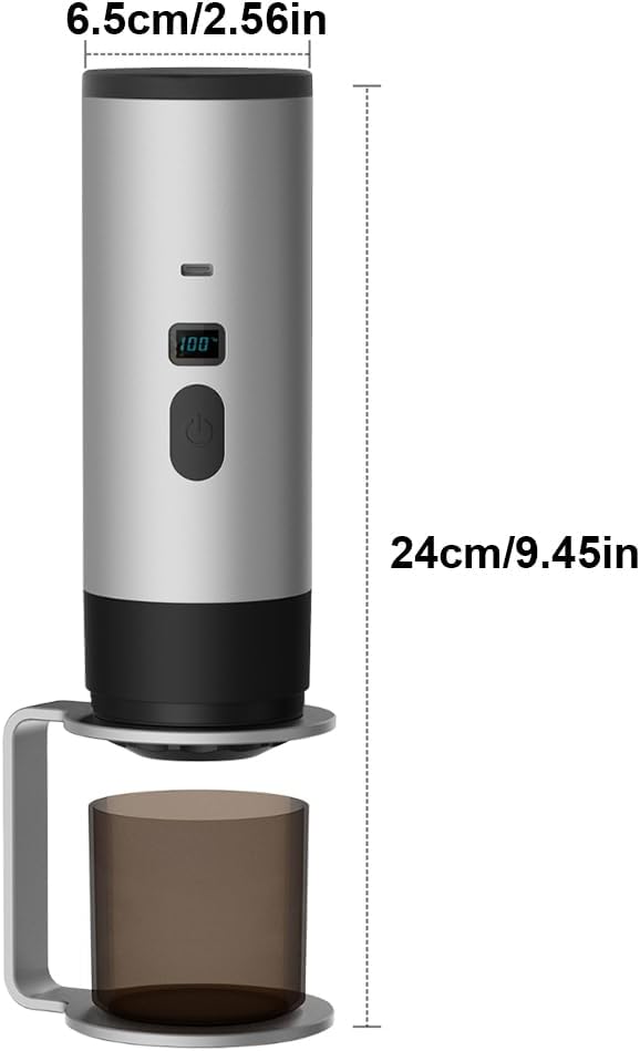 Portable Coffee Maker Espresso Machine Travel Espresso Maker USB-C ChargingHeating Pump Press Coffee Maker Electric Capsule Coffee Machine for RVCar Hiking Camping Office
