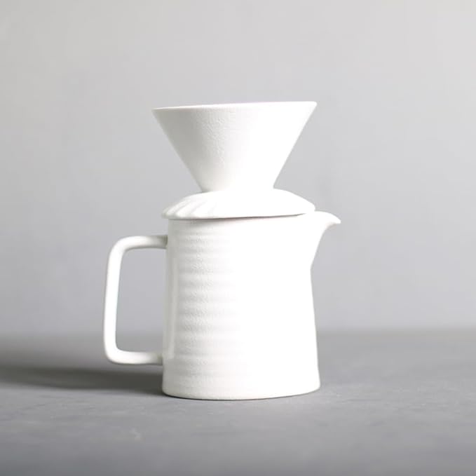 Handmade Black Pour Over Coffee Maker Set Ceramic Coffee Dripper Brewer Heat Resistant Coffee Pot Decanter ACM03W