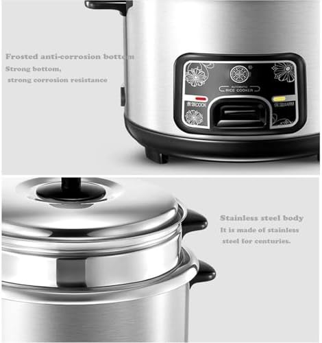 Rice Cookers and Steamer Non Stick Pot Electric Food Rice Cooker with Keep-Warm Function 304 Stainless Steel 6/3/2/1 Cup Portable Travel Steamer