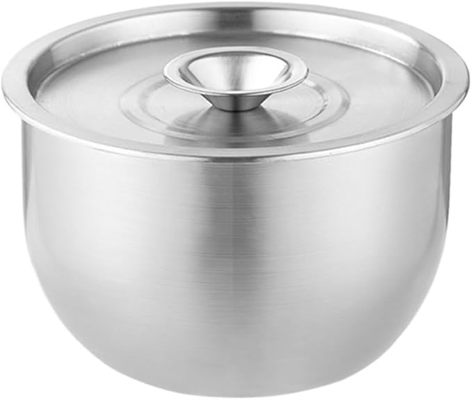 304 Stainless Steel Egg Beater Bowl Deepened Splash Proof Straight Edge Basin Baking Cake Whipped Cream Bowl(2400ml with lid)