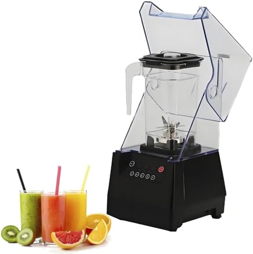 Commercial Blender with Sound Enclosure 2200W High-Performance 2L Smoothie Machine for Ice Crushing Purees &amp Shakes - Quiet Professional Kitchen Appliance 220V