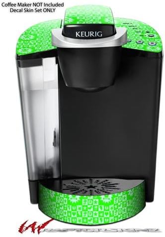 Decal Style Vinyl Skin compatible with Keurig K40 Elite Coffee Makers Gothic Punk Pattern Green (COFFEE MAKER NOT INCLUDED)