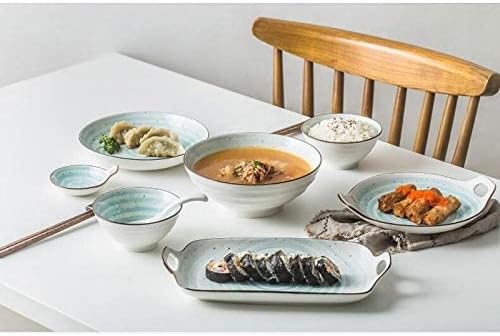 Dinnerware Sets Dish Set19-PiecessBone China Porcelain Tableware Set with Plates Bowls and DishCeramic Dinner Set for Home Kitchen (A C)