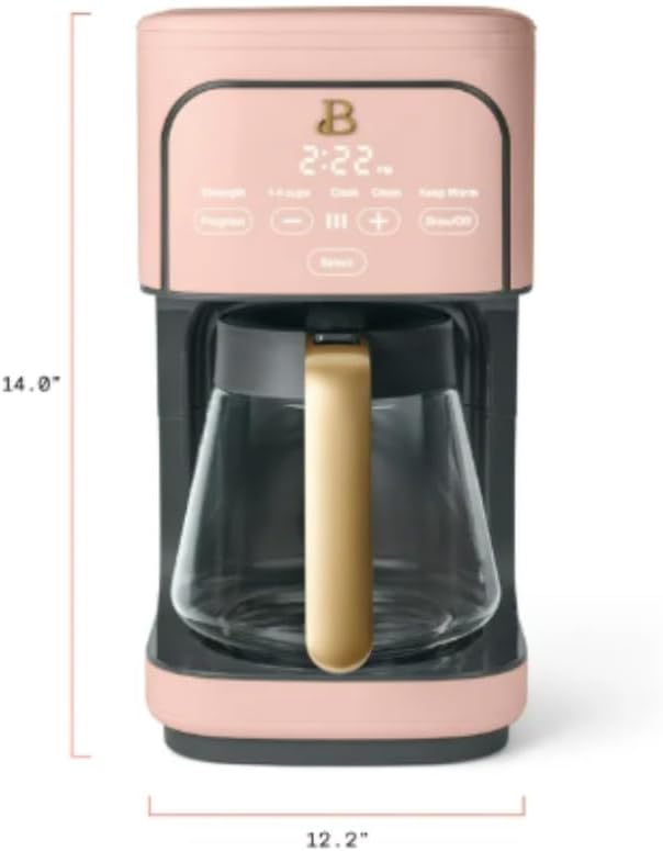 12 cup Programmable Coffee Maker Digital Touch Activated- Rose Pink